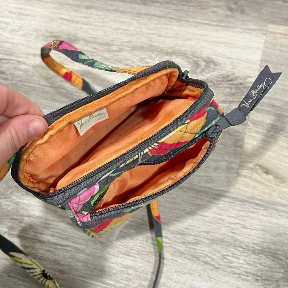 Vera Bradley Jazzy Blooms Bright Small Multi Compartment Crossbody Bag Purse